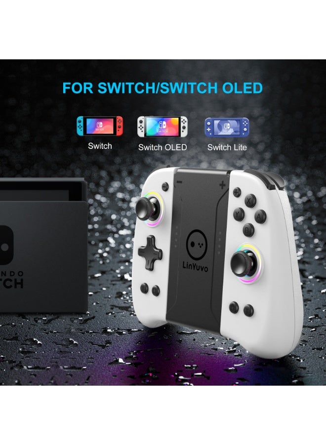 LinYuvo Classic Joypad LinYuvo KS31 Wireless Gaming Controller for Nintendo Switch/Switch Lite/Switch OLED with Multicolor RGB Light Ring, Exclusive Metal Joysticks, Adjustable Dual Shock, Six-Axis Gyroscope, Turbo Function, Adjustment Dual Motors Vibration, Anti-Friction Thumbsticks, Wake-Up Function - Image 5